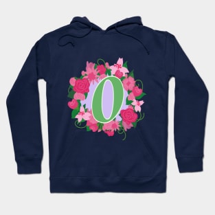 Monogram O, Personalized Floral Initial Hoodie